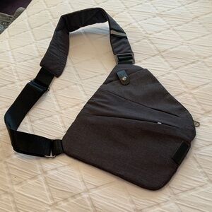Men's Charcoal Anti-theft Crossbody Belt Bag